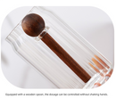 500ml Premium Borosilicate Glass Storage Jar with Acacia Wood Lid & Integrated Spoon – Airtight Moisture-Proof Kitchen Canister for Tea, Coffee, and Spices