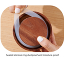800ml Premium Borosilicate Glass Storage Jar with Acacia Wood Lid & Integrated Spoon – Airtight Moisture-Proof Kitchen Canister for Tea, Coffee, and Spices