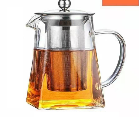 1300ml Extra Large Heat Resistant Glass Teapot with 304 Stainless Steel Infuser Thickened Base Loose Leaf Tea Maker