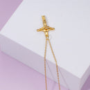 Gold Minimalist Cross Pendant Necklace – Unisex Urban Style Zinc Alloy Clavicle Chain Jewellery