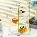 3-Tier Modern Fruit & Snack Stand – White Reinforced Tiered Platter with Durable Iron Art Support for Home, Reception, and Office
