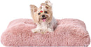 Luxury Long Plush Pet Bed Mat Faux Fur Crate Pad 80x55cm Pink Soft Warm Cushion for Medium to Large Dogs