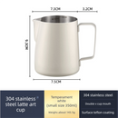 350ml Stainless Steel Milk Frothing Pitcher Pointed Spout Steaming Jug with Measurement Marks for Latte Art Home Baristas White