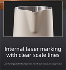 350ml Stainless Steel Milk Frothing Pitcher Pointed Spout Steaming Jug with Measurement Marks for Latte Art Home Baristas White