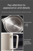 350ml Stainless Steel Milk Frothing Pitcher Pointed Spout Steaming Jug with Measurement Marks for Latte Art Home Baristas White