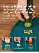 35X35CM Thickened Circular Standable Cutting Board - Food-Grade Double-Sided Kitchen Board with Space-Saving Vertical Storage