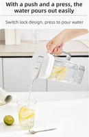 Black 2000ML Leak-Proof Flip-Top Cool Water Pitcher for Refrige Door - Cold/Heat-Resistant Stylish Iced Tea Fruit Infuser Kettle
