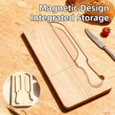 Portable Magnetic Bread Slicing Set: Serrated Toast Knife with Integrated Wooden Cutting Board