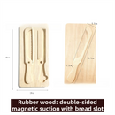Portable Magnetic Bread Slicing Set: Serrated Toast Knife with Integrated Wooden Cutting Board