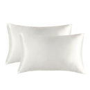 1-Pair White Luxury Satin Silk Pillowcase for Hair and Skin - Smooth Cooling Pillow Cover with Envelope Closure - Queen (20x30")
