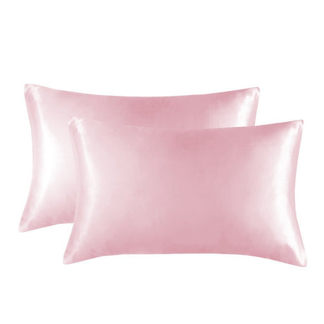 1-Pair Pink Luxury Satin Silk Pillowcase for Hair and Skin - Smooth Cooling Pillow Cover with Envelope Closure - King (20x36