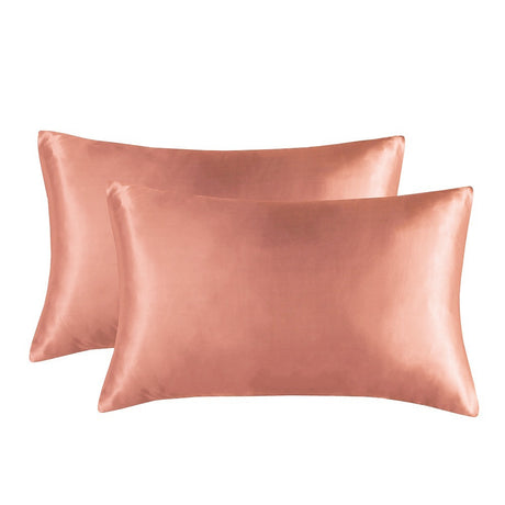 1-Pair Coral Luxury Satin Silk Pillowcase for Hair and Skin - Smooth Cooling Pillow Cover with Envelope Closure - King (20x36