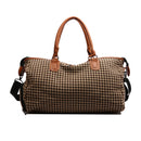 Brown Large Capacity Knitted Travel Bag with Shoe-Zone - Weekend Overnight & Carry-on Gym Bag