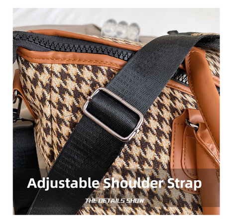 Brown Large Capacity Knitted Travel Bag with Shoe-Zone - Weekend Overnight & Carry-on Gym Bag