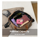 Black Large Capacity Knitted Travel Bag with Shoe-Zone - Weekend Overnight & Carry-on Gym Bag