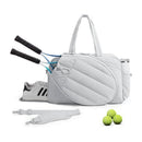 42L Light-Grey Tennis & Pickleball Expandable Tote Bag wIth Shoe-Zone & Bottle Side Pocket - Waterproof Gym Bag for Racquets & Paddles
