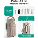 Purple Nylon Quilted Insulated Water Bottle Bag for 18-64oz Flask - Lightweight Sports & Travel Puffer Shockproof Protective Pouch