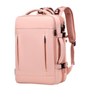 Pink Expandable Travel Laptop Backpack with USB Charging Port - Waterproof Nylon Business Bag with 11cm Depth Extension (45x32cm)