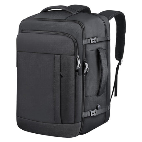 Black Expandable 17-Inch Laptop Travel Backpack with USB Port - Durable TSA Friendly Carry-on Luggage Bag