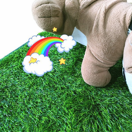 M Size Realistic Artificial Grass Dog Potty Pad - Indoor/Outdoor Pet Training Turf, Easy to Clean PE & TPR Material