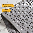 Blue Eco-Friendly Bath Mat with Massage Points - Anti-Slip Suction Cup Safety Bathroom Rug (S Size 68.5X34x2 CM)