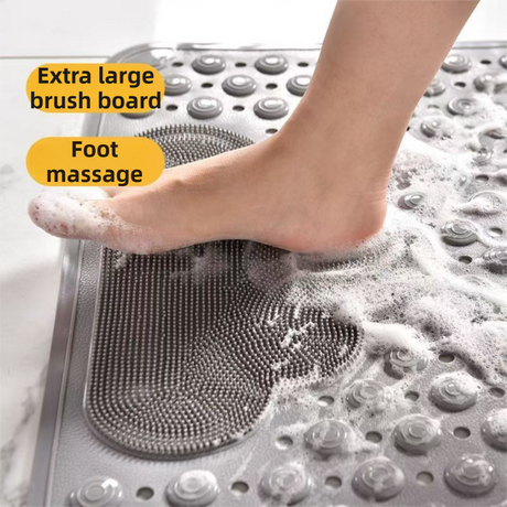 2-Pack Pink Eco-Friendly Bath Mat with Massage Points - Anti-Slip Suction Cup Safety Bathroom Rug (M Size 75.5X44x2 CM)