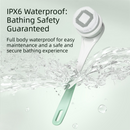 Green Electric 360°Rotating Shower Brush with Long Handle for Back Scrubbing(43CM) - IPX7 Waterproof & Premium Silicone & PA Bristles