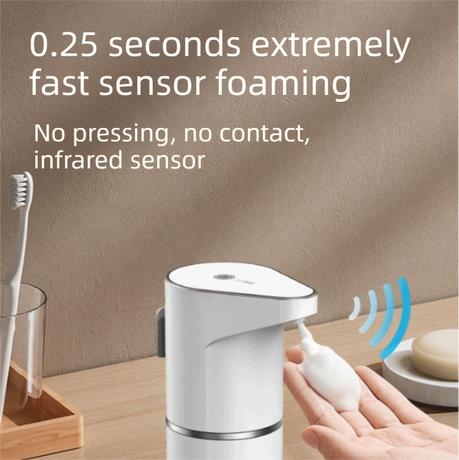 S127 Touchless Foam Automatic Induction Pump (350ml) - Wall-Mounted & Countertop Dual Use, Compact Soap Washer for Kitchen & Bathroom