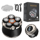 Black Men's 6D Magnetic Rotary Head Shaver for Wet/Dry Use - Professional Electric Bald Head Shaver & Beard Trimmer (Model 610)