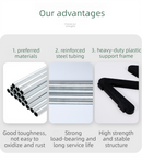 Black Stable Z-Shaped 4-Tier Shoe Rack(51x45CM) - Waterproof Cloth & Sturdy Steel Pipe, Easy Assembly & Space Saving for Dormitory & Small Apartments