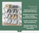 Grey Stable Z-Shaped 4-Tier Shoe Rack(51x45CM) - Waterproof Cloth & Sturdy Steel Pipe, Easy Assembly & Space Saving for Dormitory & Small Apartments