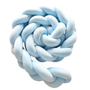 Blue 2M Nordic 3-Strand Hand-Braided Knot Long Pillow - Soft Plush Sofa Cushion, Room Decor for Bedroom & Living Room