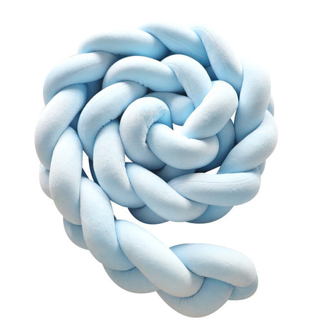 Blue 2M Nordic 3-Strand Hand-Braided Knot Long Pillow - Soft Plush Sofa Cushion, Room Decor for Bedroom & Living Room
