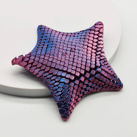 Laser Purple 3D-Printed Articulated Starfish Fidget Toy for Stress Relief - Eco-Friendly 12cm Sensory Toy for Kids & Adults