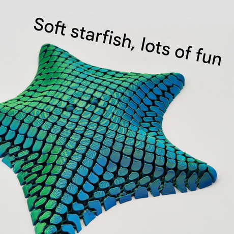 Red-Gold 3D-Printed Articulated Starfish Fidget Toy for Stress Relief - Eco-Friendly 12cm Sensory Toy for Kids & Adults