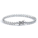 Sliver Bling Heart Tennis Bracelet for Women with Micro-Paved Heart Zirconia - Romantic Couple's Jewelry (8" Length)