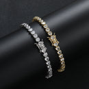 Sliver Bling Heart Tennis Bracelet for Women with Micro-Paved Heart Zirconia - Romantic Couple's Jewelry (8" Length)