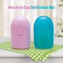 2PCS Reusable Medical Grade Silicone Menstrual Cup(S Size) & 2PCS Matching Sterilizer Box - Microwave Safe Disinfector Case, Heat Resistant 130°C (Pink Set)