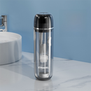 Grey Portable 2-in-1 Travel Toothbrush/Toothpaste Organizer & Mouthwash Cup - Lightweight and Durable Crystal Clear PC Material