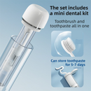 Grey Portable 2-in-1 Travel Toothbrush/Toothpaste Organizer & Mouthwash Cup - Lightweight and Durable Crystal Clear PC Material