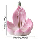 Pink Zen Lotus Waterfall Backflow Aroma Diffuser - Premium Elegant Resin Craft for Meditation & Yoga, 10cm Compact Design