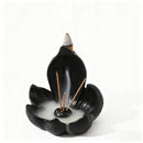 Gold Zen Lotus Waterfall Backflow Aroma Diffuser - Premium Elegant Resin Craft for Meditation & Yoga, 10cm Compact Design