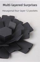 Black Hexagon 4-Layer 12-Pocket Explosion Gift Box(DIY) - Creative Handmade Photo Album & Scrapbook for Anniversaries & Birthdays