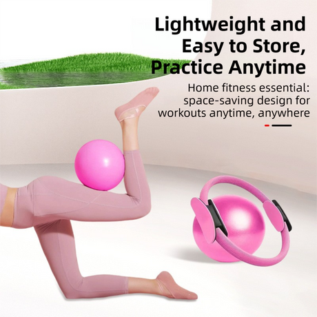 Purple Professional Pilates Ring & Yoga Ball Set - Multipurpose Home Fitness Equipment for Whole-Body Core Training & Pelvic Floor Strengthening