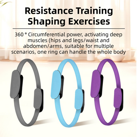 Blue Professional Pilates Ring & Yoga Ball Set - Multipurpose Home Fitness Equipment for Whole-Body Core Training & Pelvic Floor Strengthening