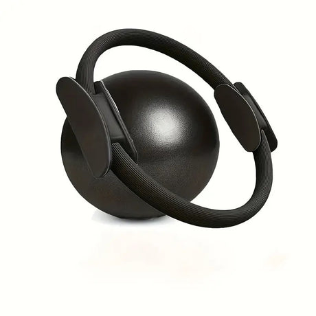 Black Professional Pilates Ring & Yoga Ball Set - Multipurpose Home Fitness Equipment for Whole-Body Core Training & Pelvic Floor Strengthening