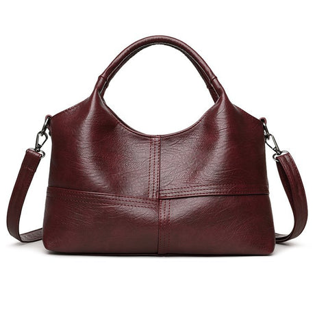 Red Retro Soft PU Leather Handbag for Women - Trendy Large Capacity Daily Crossbody Bag with Detachable Shoulder Strap