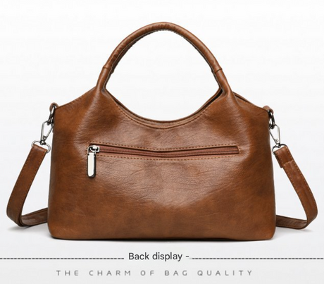 Red Retro Soft PU Leather Handbag for Women - Trendy Large Capacity Daily Crossbody Bag with Detachable Shoulder Strap