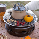 Dark Green 1L Portable Collapsible Camping Kettle - Food-Grade Silicone Body with 304 Stainless Steel Base, Compatible with Induction & Gas Stoves