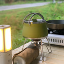 Dark Green 1L Portable Collapsible Camping Kettle - Food-Grade Silicone Body with 304 Stainless Steel Base, Compatible with Induction & Gas Stoves